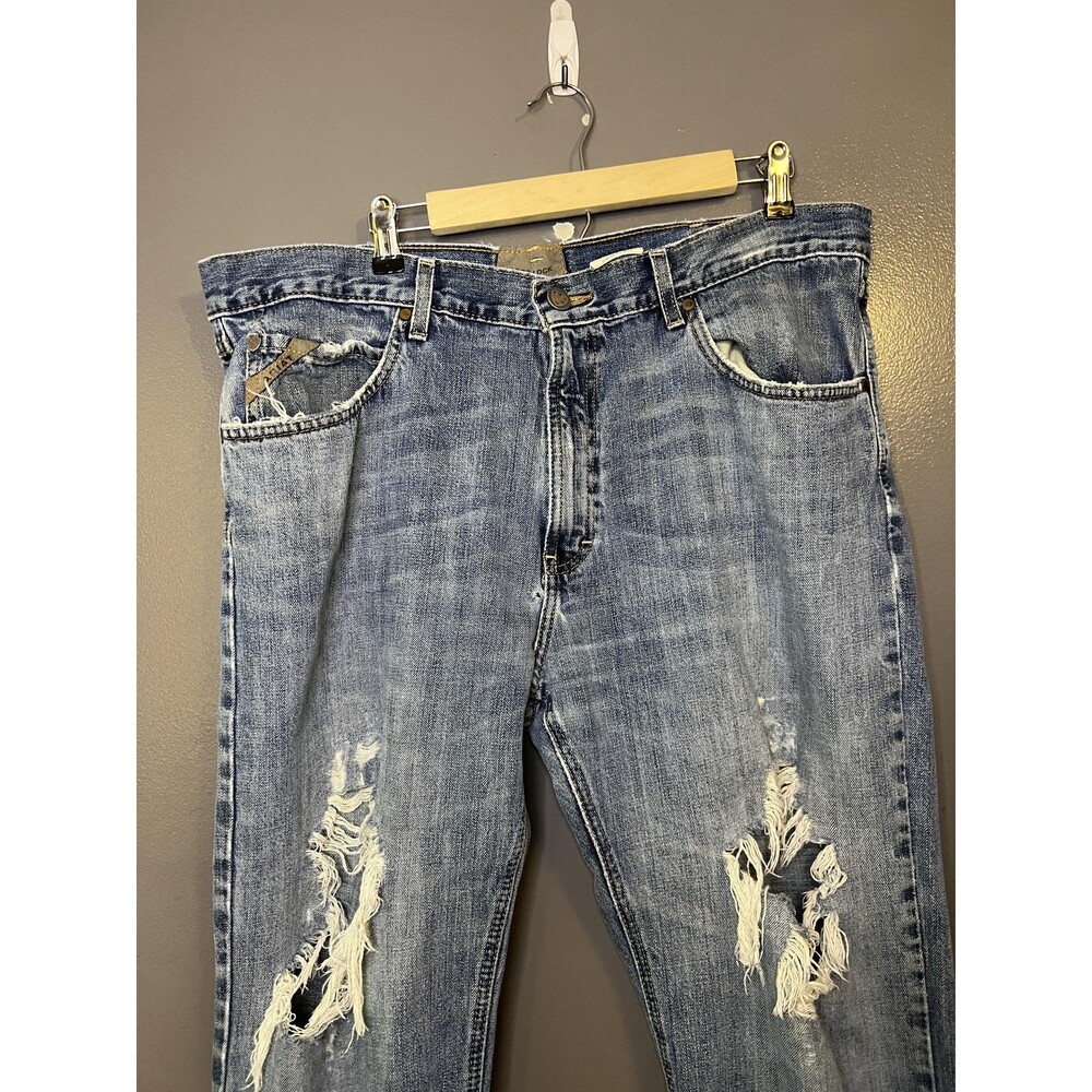 Ariat Loop Lock Jeans Mens 38x30 Relaxed Straight Distressed Denim Medium Wash
